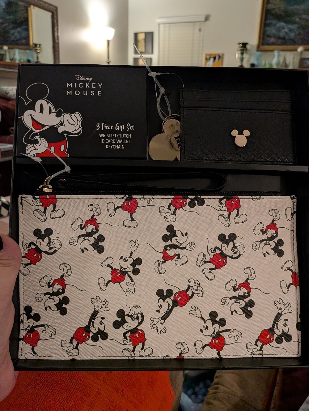Disney Black and Gold Mickey Wallet & Wristlet Set